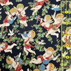 Cherubs and Holly Christmas Fabric 3 Pack Sharon Kessler for Concord 100% Cotton