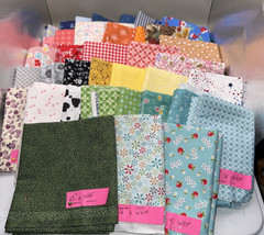 Lot of Cotton Fabric 38 Pcs by WOF of 44″ 12+ Yards 50%+ Lori Holt Farm Girl