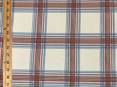 Rib Knit Ivory Plaid Denim Blue Burgundy 4 Way Stretch 60″W Yard-RBPR103