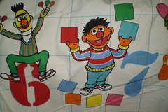 Vintage SESAME STREET Number themed PVC Coated Fabric (120cm x 61cm)