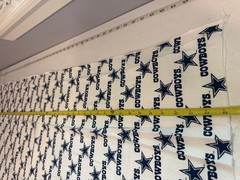 Vintage Fabric Remnant Dallas Cowboys NFL Football Team White Blue Stars Cotton