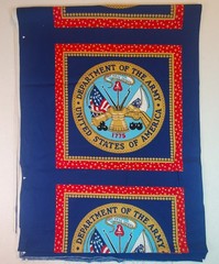 Department of the ARMY 2 Pillow Panels Cotton Fabric 18″ x 45″ U.S. Military