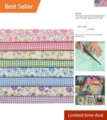 Charming 7 Pcs Floral Cotton Fabric, Each 9.8″ – Ideal for Home Decor Projects