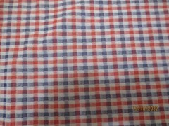 2 yds 20″ x 60″ Vintage 1970s Red White Blue Plaid Check 1 way stretch Polyester