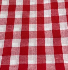 Red & White Gingham Cotton Fabric 1/2 yard x 44″ Crafts Sewing Projects