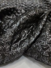 “Black Brocade Fabric with Textured Jacquard and Shimmer – Sold by the Yard”