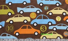 Alexander Henry Bumper 2 Bumper Cars Brown Fabric BHY