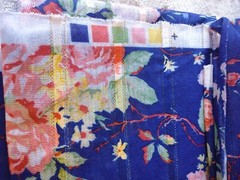 Fabric ~ Floral on Blue Background ~ 108 L x 60 W (3 Yards) ~ Soft, Lightweight