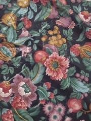 ​5 Yds Stanley King Studio Floral Fruit Chintz Fabric Teflon Screen Print…