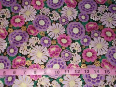 BTY Kaufman Midnight Nectar Floral Met Gold Print 100% Cotton Quilt Fabric Yard