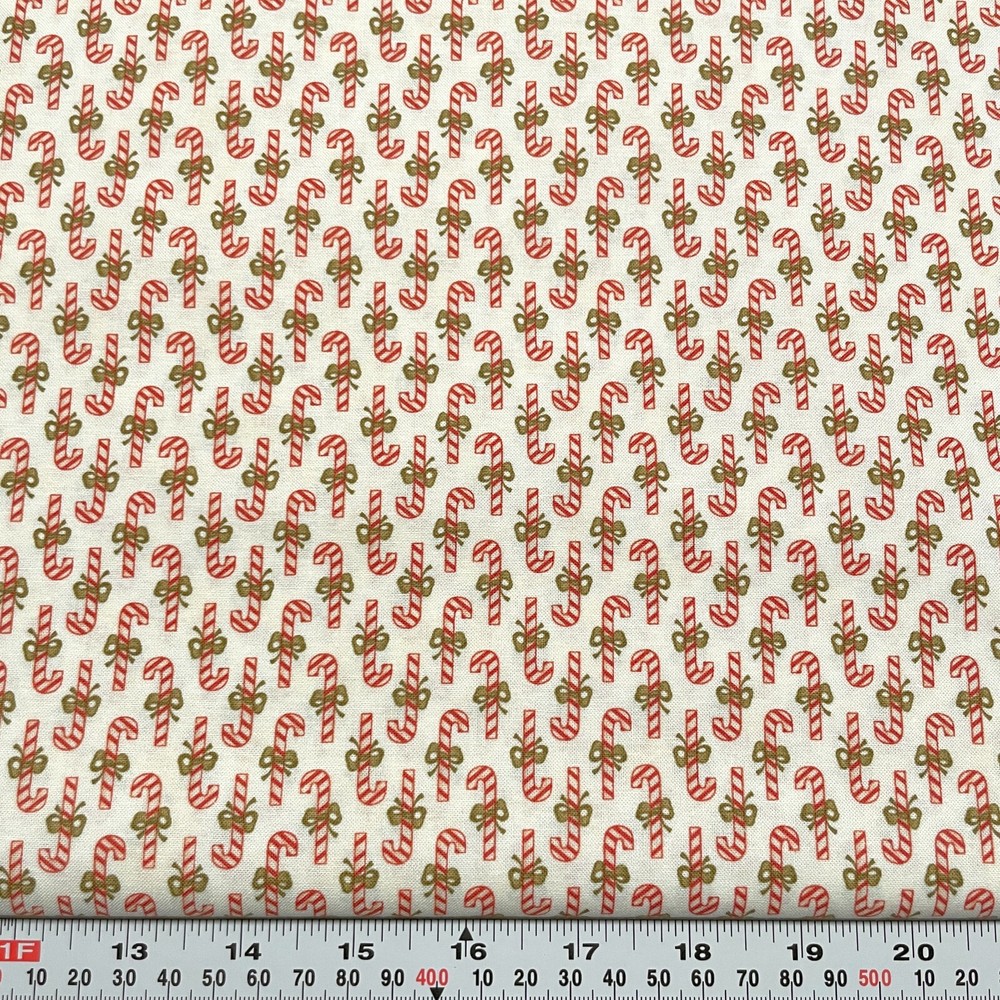 Winter Candy Canes & Bows by Minick & Simpson for Moda Cotton by the HALF YARD