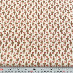 Winter Candy Canes & Bows by Minick & Simpson for Moda Cotton by the HALF YARD