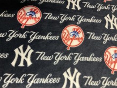 NEW YORK YANKEES LOGO MLB LICENSED BASEBALL FLEECE FABRIC BTY