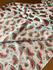 Vintage Red & Green Watermelon Slices on White Quilt Cotton, P5937 45” x 2yrds