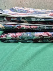 19+ Yards VTG Waverly Carolina Rose Fabric Blue Pink Floral Home Decor Chintz
