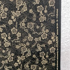 Jo-ann Black Beige Filigree Floral Fabric Cotton Quilting Cottagecore 2.8 yd