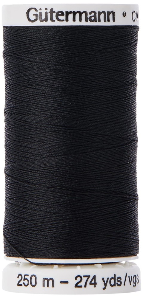 Gutermann Sew-All Thread, Polyester, Black, 250 m, 5.5×2.5×2.5 cm, Black
