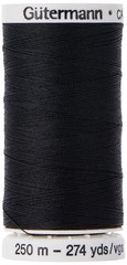 Gutermann Sew-All Thread, Polyester, Black, 250 m, 5.5×2.5×2.5 cm, Black