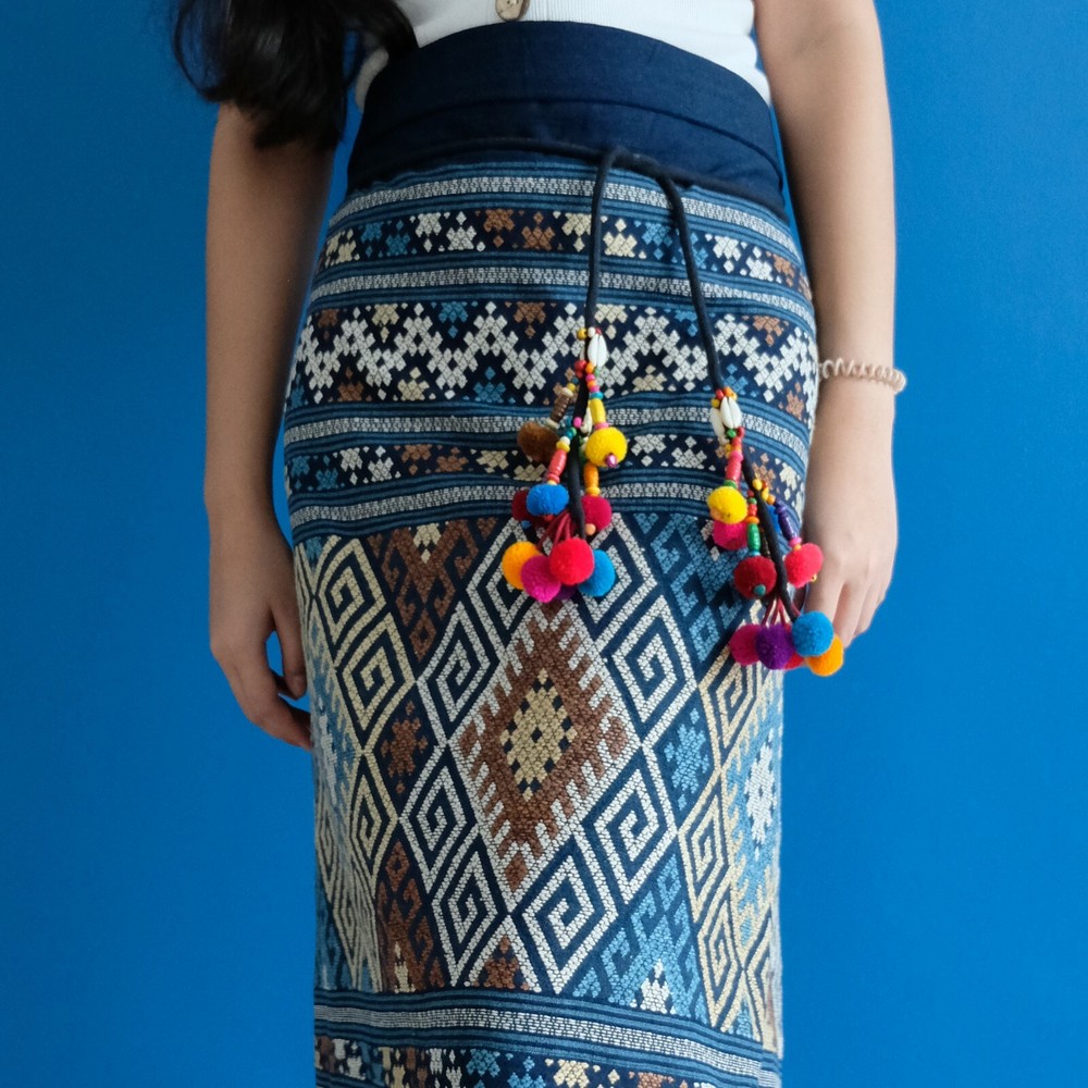 Lovely handwoven fabric ,Thai traditional fabric, Thai sarong, Tailue textile