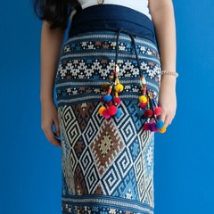 Lovely handwoven fabric ,Thai traditional fabric, Thai sarong, Tailue textile