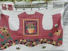 Lisa Seely For Springs Industries Black Eyed Susan Vest Fabric Panel, One Size