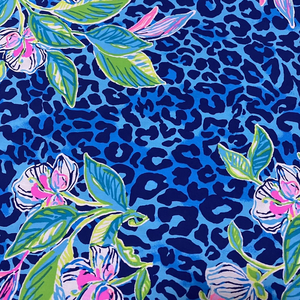 LILLY PULITZER Cotton Poplin Fabric Formentera Turquoise Hot On The Spot 36″X57″
