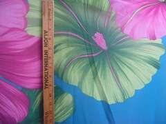 -PINK FUCHSIA BLUE GREEN FLORAL LARGE PETAL CHIFFON SHEER FABRIC BY THE YARD