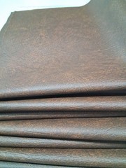 10 Pieces 18″x18″ Brown Faux Leather & Tan Suede Fabric Lot