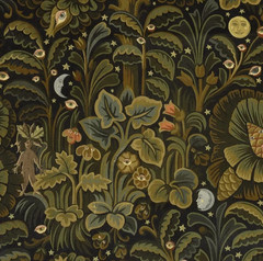 HOUSE OF HACKNEY CURTIAN FABRIC Moon Garden Velvet 1.05 METRES MIDNIGHT VELVET