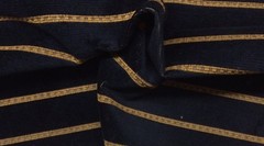 SILVER STATE LEXINGTON STRIPE EBONY BLACK GOLD VELVET FABRIC BY THE YARD 54″W