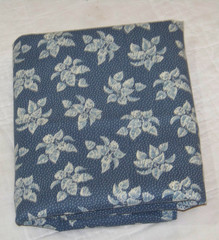 Vintage Cotton Fabric – 2 Yds + 23″ x 40″ W – Blue Floral Print