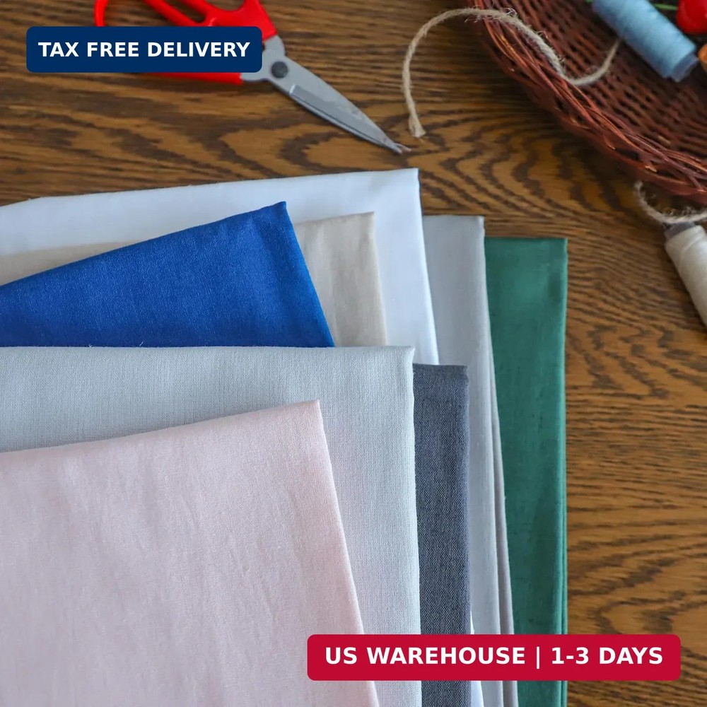 Simple&Opulence Cotton Linen Fabric 55″ Wide 4oz by The Yard, Lightweight Breath
