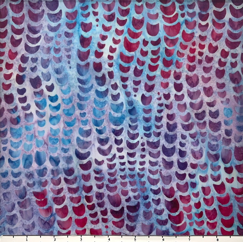 1 Yard Cut of Lunn Fabric Echo Stripe Batik 100% Cotton 4049 Petunia Purple Blue