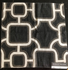 ROBERT ALLEN Riffian Fret in Onyx 17 3/8″ Sunbrella Acrylic Fabric Sample