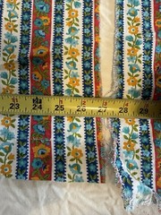 2x Vtg House N Home Fabrics Pieces Bright Primary Floral Stripe Flower 27″x49″