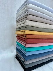 Stone Washed Plain Linen Fabric Soft Material Curtains Dress 55″ Wide Denim Blue