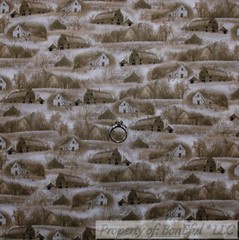 BonEful Fabric FQ Cotton Quilt Cream Scenic Tree Forest Woods Country Cabin Deer