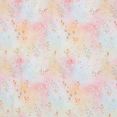1M X 1.50M Cotton Jersey Nils Flower Meadow Apricot Digital Print