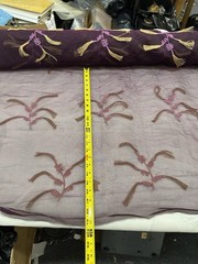 100% Silk Organza Sheer Fabric 54” Width Sold by the yard – Purple