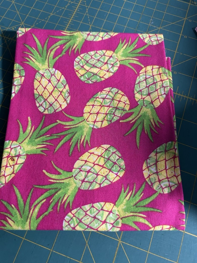 Pink Pineapple Fabric Fat Quarter Tropical Vacation Quilt Cotton 18″ x 22″ F63