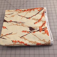 Joel Dewberry Fabric Aviary Birds Sparrows Bark Orange Brown Quilt 1- 3/4rd yard