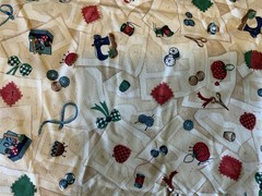 VTG Kitschy Cotton Sewing Fabric Spring Notion Machine Cottagecore 5 Yards 44″