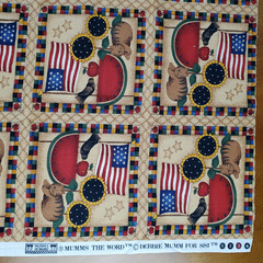 Debbie Mumm Americana Fabric Cats Watermelon American Flag Patriotic 1 Yard