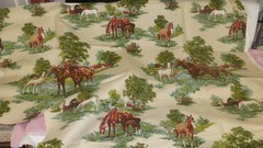Vtg House N Home Fabric – Palomino – Quarter Horses – 48″ x 23″