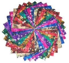 64 Wildflower Meadow Floral Fabric 5 inch Quilt Squares Charm pack