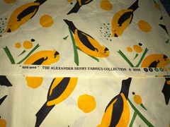1+ Yard Alexander Henry Bird Seed Cotton Quilting Fabric 2006 Prewashed Yellow