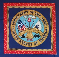 Department of the ARMY 2 Pillow Panels Cotton Fabric 18″ x 45″ U.S. Military