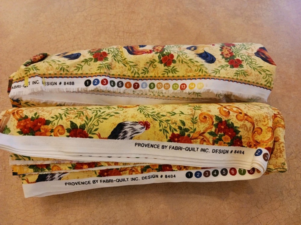 Vintage Fabri-Quilt Provence Rooster Fabric Design 8484 8488 French Country BTY