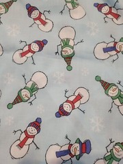 Snowmen in Hats and Scarves on Blue~~Quilt Cotton~~108 X 45 3 Yards