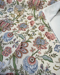 Charlotte Orchid Jacobean Floral Cotton Belle Maison Fabric By The Yard